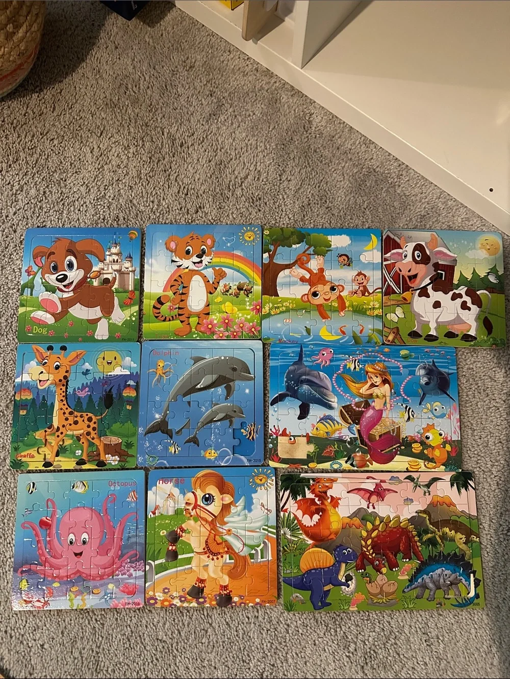 Lot of 10 Animal Puzzle Set. 20-24 pieces.